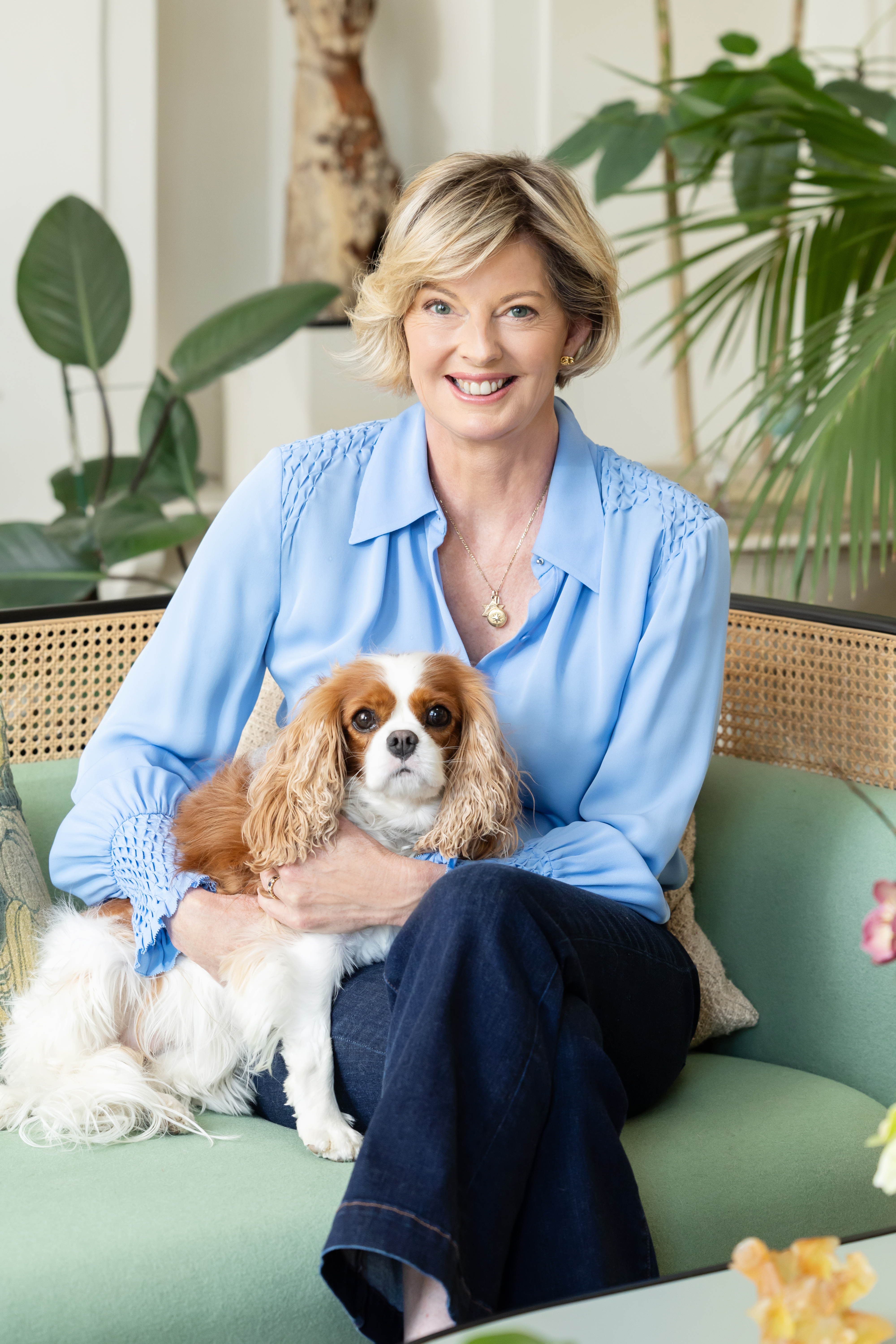 Danielle Crittenden with her Cavalier King Charles Spaniel